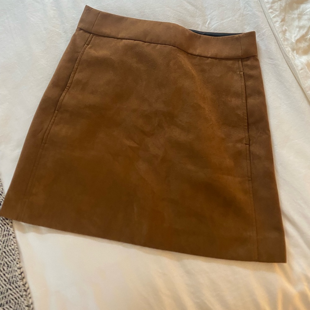 Suede mini skirt